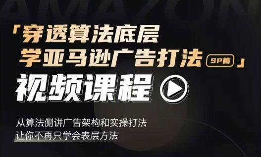 穿透算法底层，学亚马逊广告打法SP篇，从算法侧讲广告架构和实操打法，让你不再只学会表层方法-副业资源站