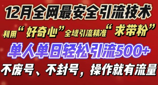 12 月份全网最安全引流创业粉技术来袭，不封号不废号，有操作就有流量【揭秘】-副业资源站
