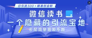 微信读书,一个隐藏的引流宝地,不为人知的小众打法,日引流300+精准创业粉,长尾流量源源不断-副业资源站