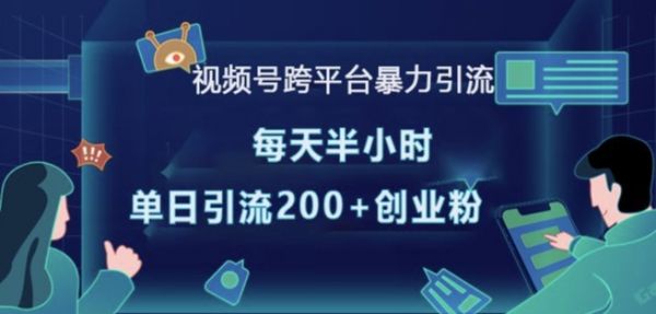 视频号跨平台暴力引流，每天半小时，单日引流200+精准创业粉-副业资源站