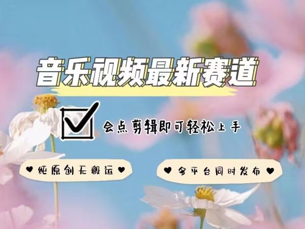 音乐视频赛道最新玩法，纯原创不违规，可所有平台同时发布，会点剪辑即可轻松拿捏-副业资源站