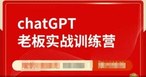 ChatGPT老板实战训练营，用GPT带飞，一人顶一个团队-副业资源站