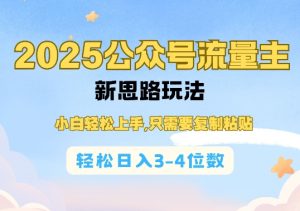 2025公双号流量主新思路玩法,小白轻松上手,只需要复制粘贴,轻松日入3-4位数-副业资源站