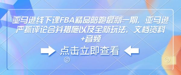 亚马逊线下课FBA精品陪跑最新一期，亚马逊严抓评论合并措施以及全新玩法，文档资料+音频-副业资源站
