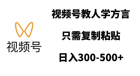 视频号教人学方言，只需复制粘贴，日入多张-副业资源站