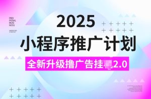 2025小程序推广计划,撸广告挂JI3.0玩法,日均5张【揭秘】-副业资源站