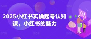 2025小红书实操起号认知课，小红书的魅力-副业资源站