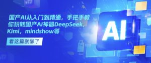 国产AI从入门到精通，手把手教你玩转国产AI神器DeepSeek，Kimi，mindshow等-副业资源站
