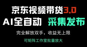 京东视频带货3.0,Ai全自动采集+自动发布,完全解放双手,收入无上限-副业资源站