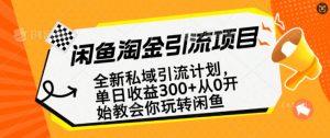 闲鱼淘金私域引流计划，从0开始玩转闲鱼，副业也可以挣到全职的工资-副业资源站