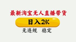 25年3月淘宝无人直播带货,日入多张,不违规不封号,独家技术,操作简单【揭秘】-副业资源站