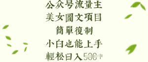 流量主长期收益项目，美女图片简单复制，小白也能上手，轻松日入5张-副业资源站