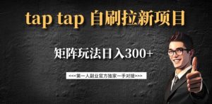 taptap拉新自刷项目,一个新用户14元,矩阵玩法日入300+-副业资源站