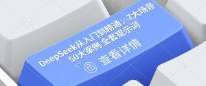 DeepSeek从入门到精通:7大场景 50大案例 全套提示词【文档】-副业资源站