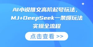 AI小说推文高阶起号玩法,MJ+DeepSeek一条爆玩法实操全流程-副业资源站