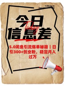 5.0闲鱼引流爆单秘籍,日引300+创业粉,稳定月入过W-副业资源站