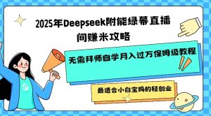 2025年Deepseek附能绿幕直播间挣米攻略无需拜师自学月入过W保姆级教程,最适合小白宝妈的轻创业-副业资源站