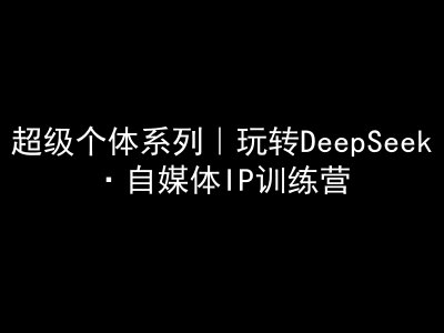 超级个体系列，玩转DeepSeek·自媒体IP训练营，deepseek教程-副业资源站