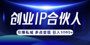 云帆·创业ip合伙人打造3.0，从0到1教你做网创，实现月入过W-副业资源站