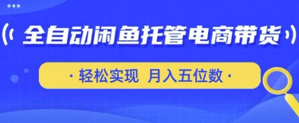 全自动闲鱼托管式电商带货，只需一部安卓手机和一个闲鱼号，轻松实现月入五位数【揭秘】-副业资源站