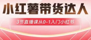 小红薯达人带货启航计划，3节直播课从0-1入门小红书-副业资源站