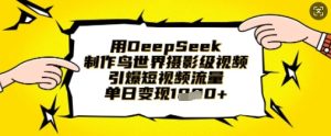 用DeepSeek制作鸟世界摄影级视频，引爆短视频流量，单日变现1k-副业资源站