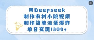 用Deepseek制作农村小院视频,制作简单流量爆炸,单日变现多张-副业资源站