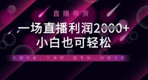 半无人直播带货，一场利润数张，适合所有平台玩法，小白也可轻松-副业资源站