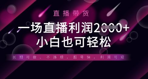 半无人直播带货，一场利润数张，适合所有平台玩法，小白也可轻松-副业资源站