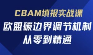 CBAM填报实战课,欧盟碳边界调节机制,从零到精通-副业资源站