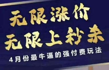 4月12号拼多多线上课，无限涨价，无限上秒杀，4月份最牛逼的强付费玩法-副业资源站