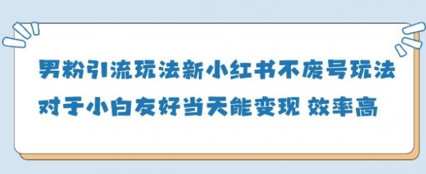 男粉引流玩法(新)，玩法友好做的好当天就能变现-副业资源站