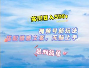 微信视频号最新玩法，表情包搭配情感文案，2分钟一条原创作品，简单好上手，轻松日入几张-副业资源站