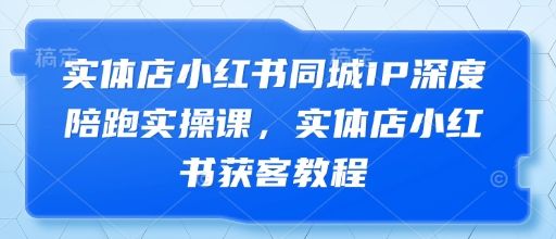 实体店小红书同城IP深度陪跑实操课，实体店小红书获客教程-副业资源站