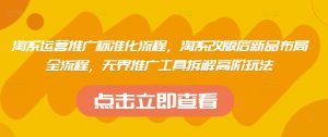 淘系运营推广标准化流程，​淘系改版后新品布局全流程，无界推广工具拆解高阶玩法-副业资源站