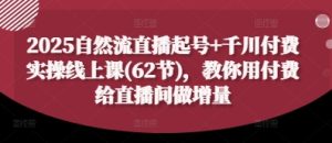 2025自然流直播起号+千川付费实操线上课(62节)，教你用付费给直播间做增量-副业资源站