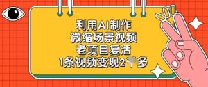 利用AI制作微缩场景视频，老项目复活，1条视频变现2k-副业资源站