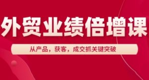 外贸业绩倍增课，从产品，获客，成交抓关键突破-副业资源站
