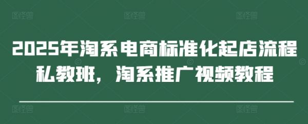 2025年淘系电商标准化起店流程私教班，淘系推广视频教程-副业资源站