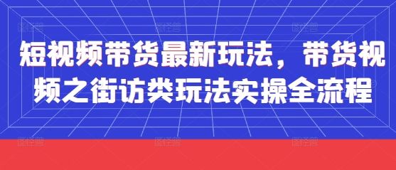 短视频带货最新玩法，带货视频之街访类玩法实操全流程-副业资源站