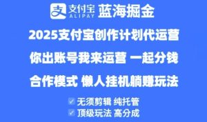 2025支付宝创作者分成计划代运营,纯托管,高分成,合作模式【揭秘】-副业资源站