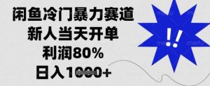 闲鱼冷门暴力赛道，新人当天开单，利润80%，日入1k+【揭秘】-副业资源站