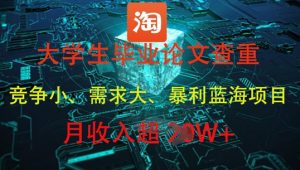 大学生毕业论文查重,暴利蓝海项目,月收入过1W+-副业资源站