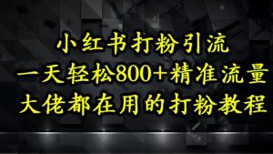 小红书打粉引流，一天轻松500+精准流量，大佬都在用的打粉教程-副业资源站