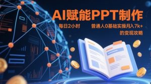 AI赋能PPT制作,每日2小时,普通人0基础实操月入7k+ 的变现攻略-副业资源站