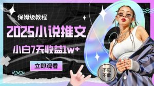 2025小说推文最新玩法，推文保姆级教程，小白7天收益1w+-副业资源站