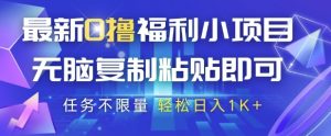 最新0撸福利小项目,抖音平台大放水,无脑复制粘贴 即可挣钱,任务不限量,轻松日入1K+【揭秘】-副业资源站