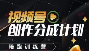 视频号创作分成计划陪跑训练营，手把手教会你如何制作视频，细水长流型项目-副业资源站