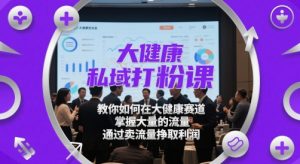 大健康私域打粉课,教你如何在大健康赛道,掌握大量的流量,通过卖流量挣取利润-副业资源站