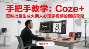手把手教学:Coze + 剪映批量生成火柴人心理学视频的硬核攻略-副业资源站